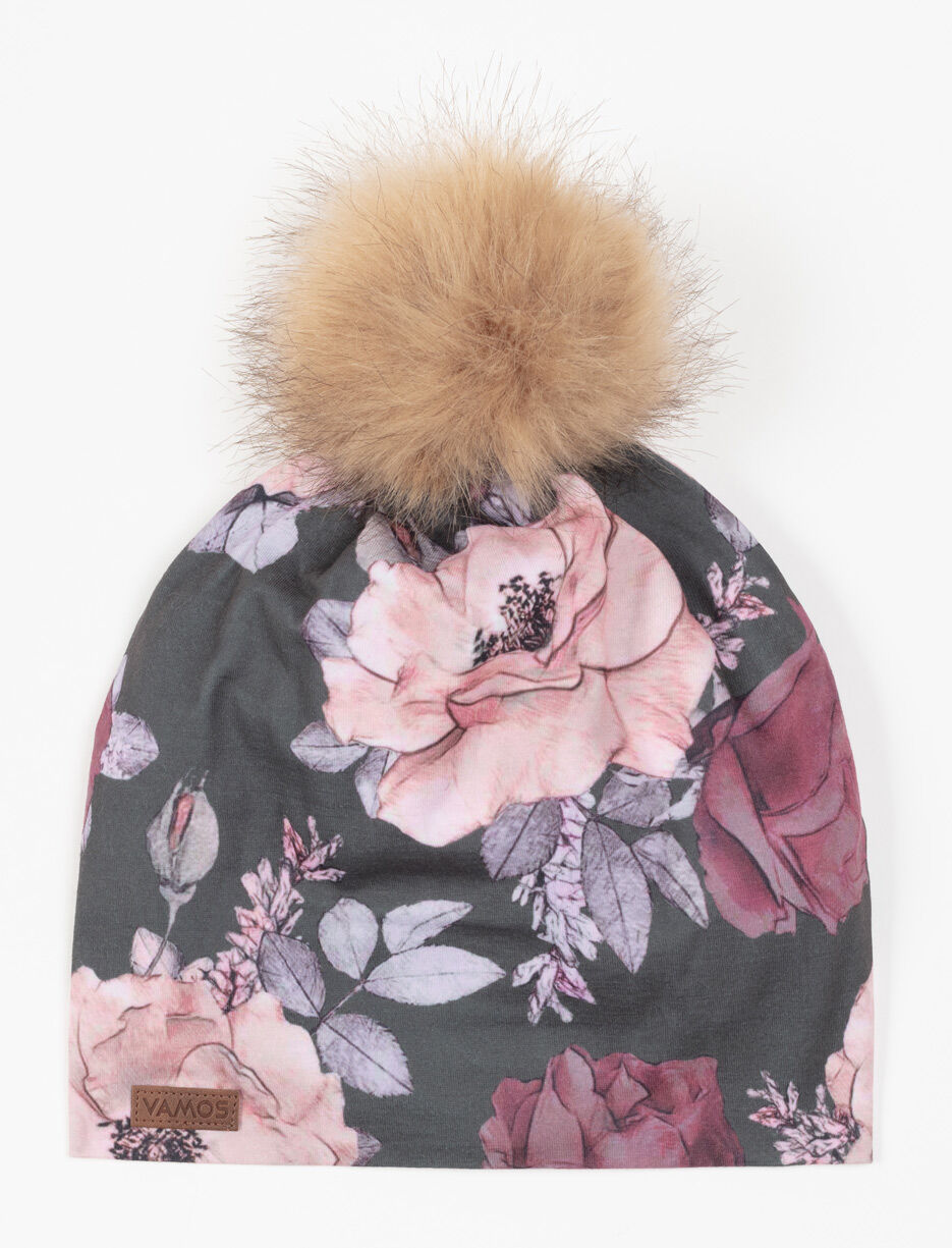 Floral Pompom Beanie - Teen