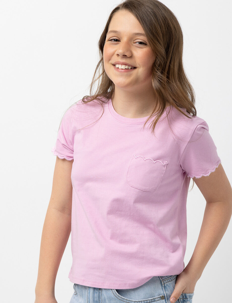 T-shirt uni &agrave; poche