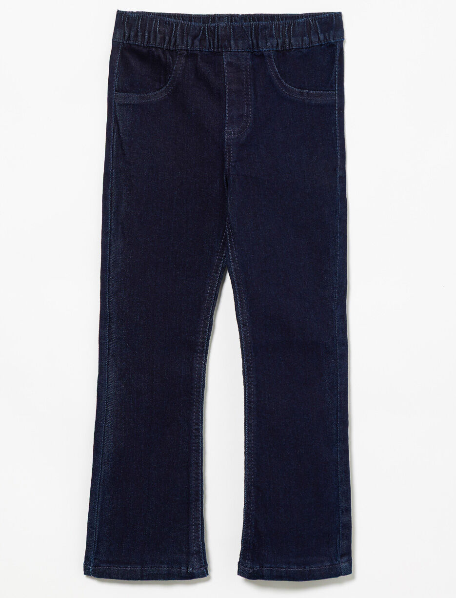 Flared Jeans with Elastic Waistband - Little Girl