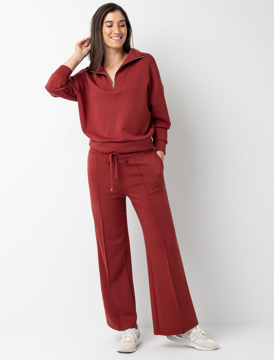 Pantalon jambe large à taille élastique Pantalon jambe large à taille élastique