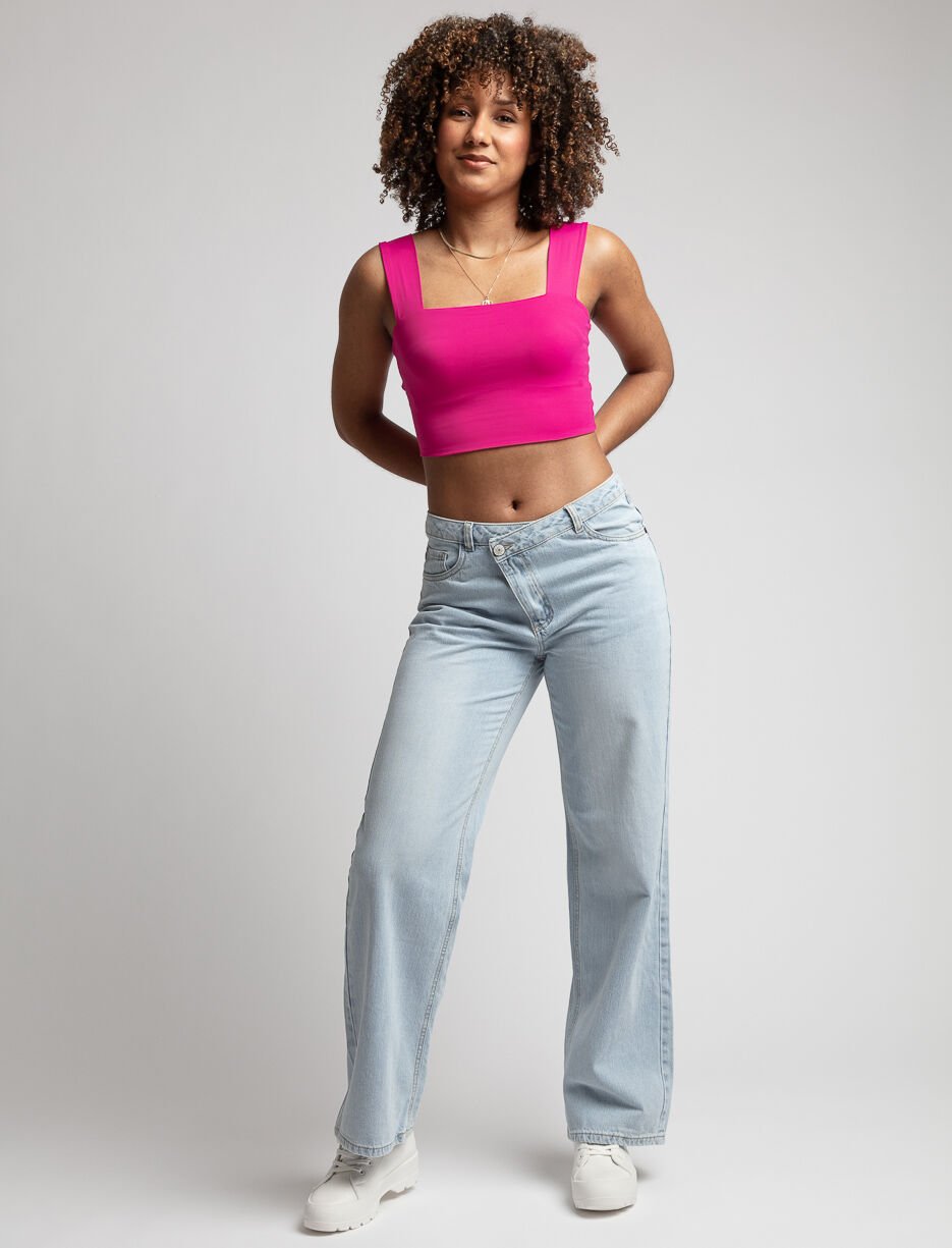 Asymmetrical Wide-leg Jeans