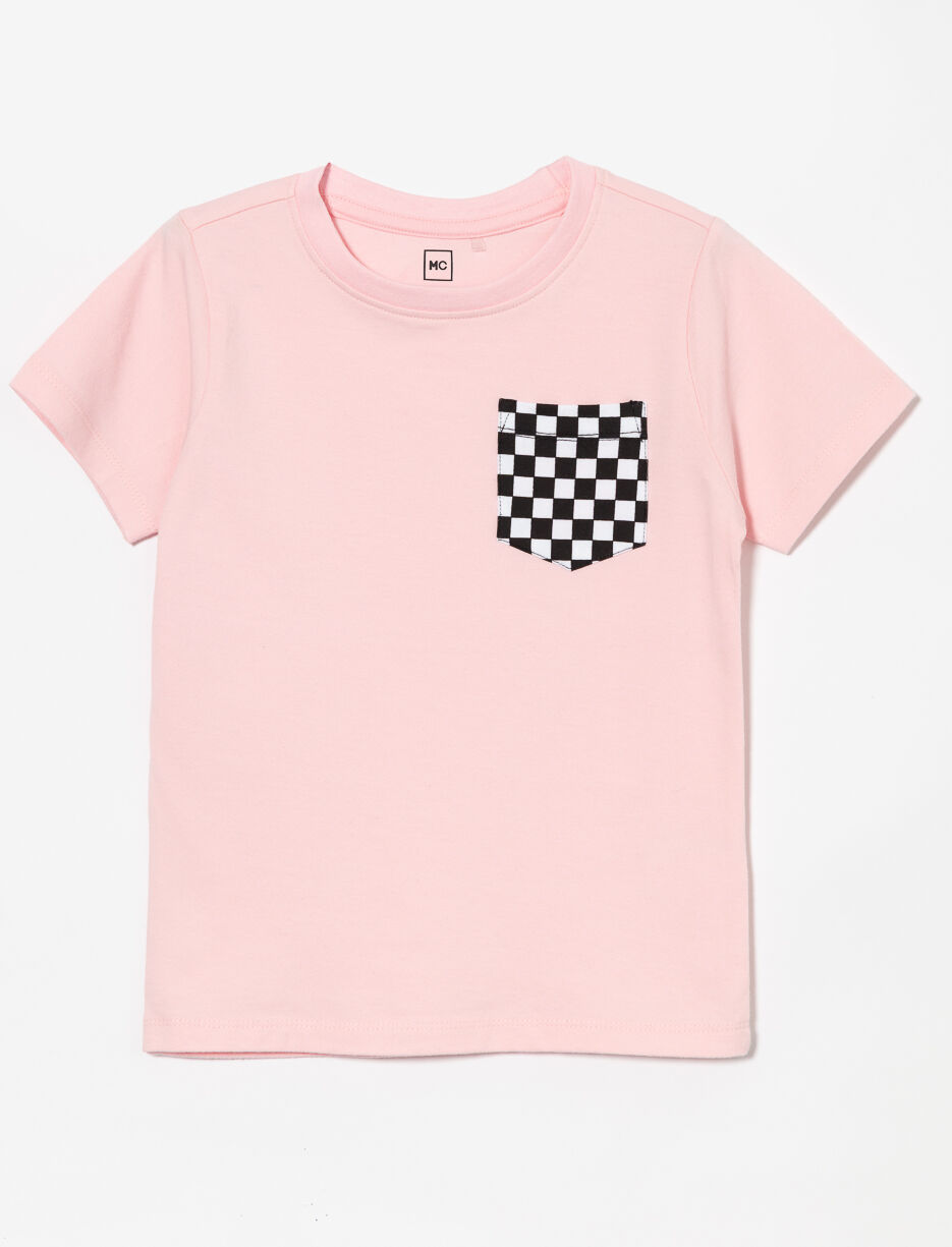Solid T-shirt with Graphic Pocket