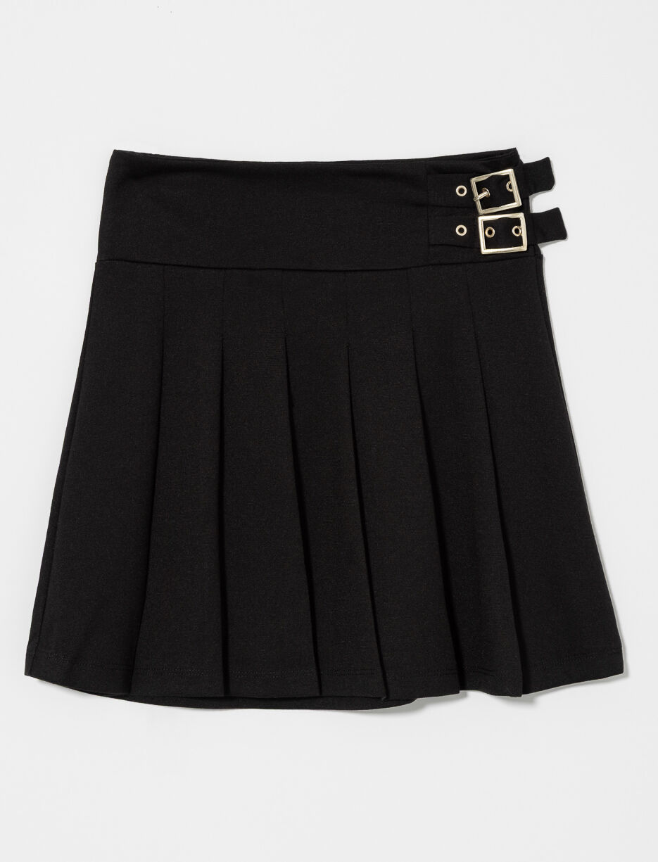 Pleated Skirt with Buckles - Teen Girl
