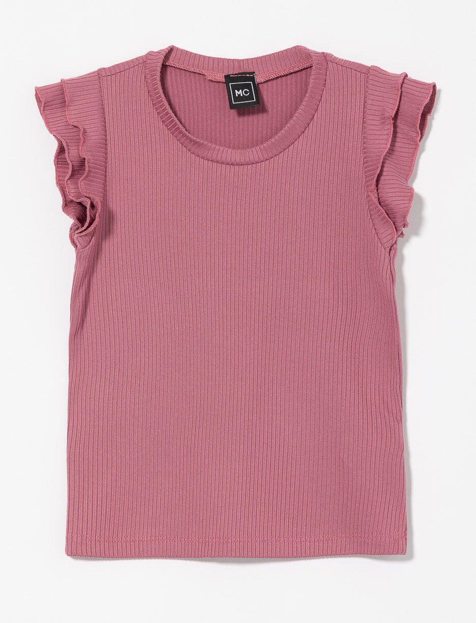 T-shirt c&ocirc;tel&eacute; &agrave; volants