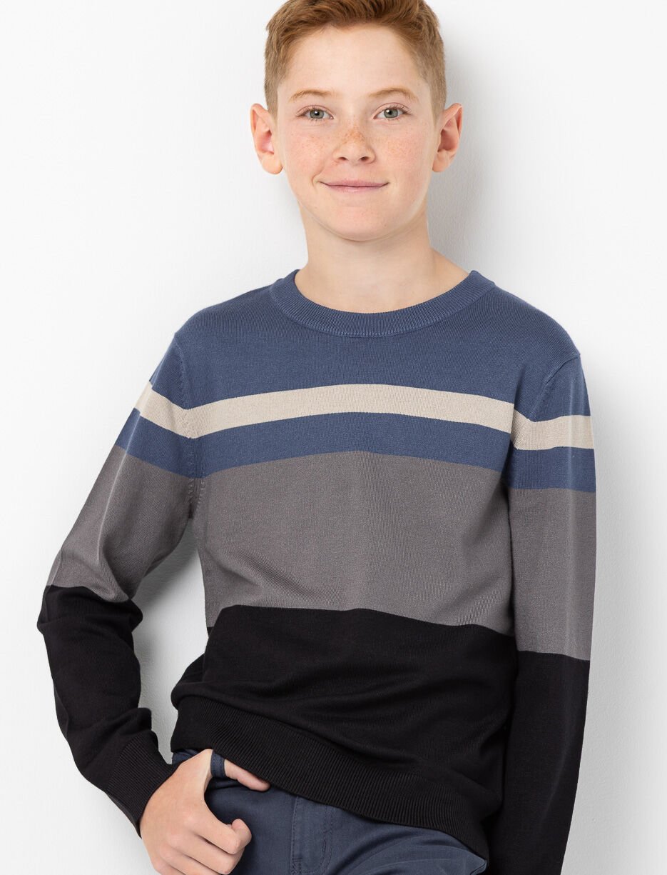 Striped Knit Sweater - Teen Boy