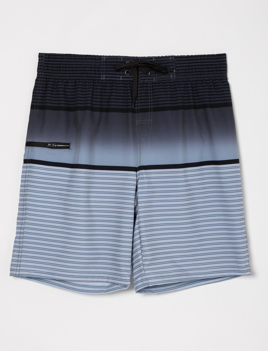 Boardshort rayé à taille élastique
