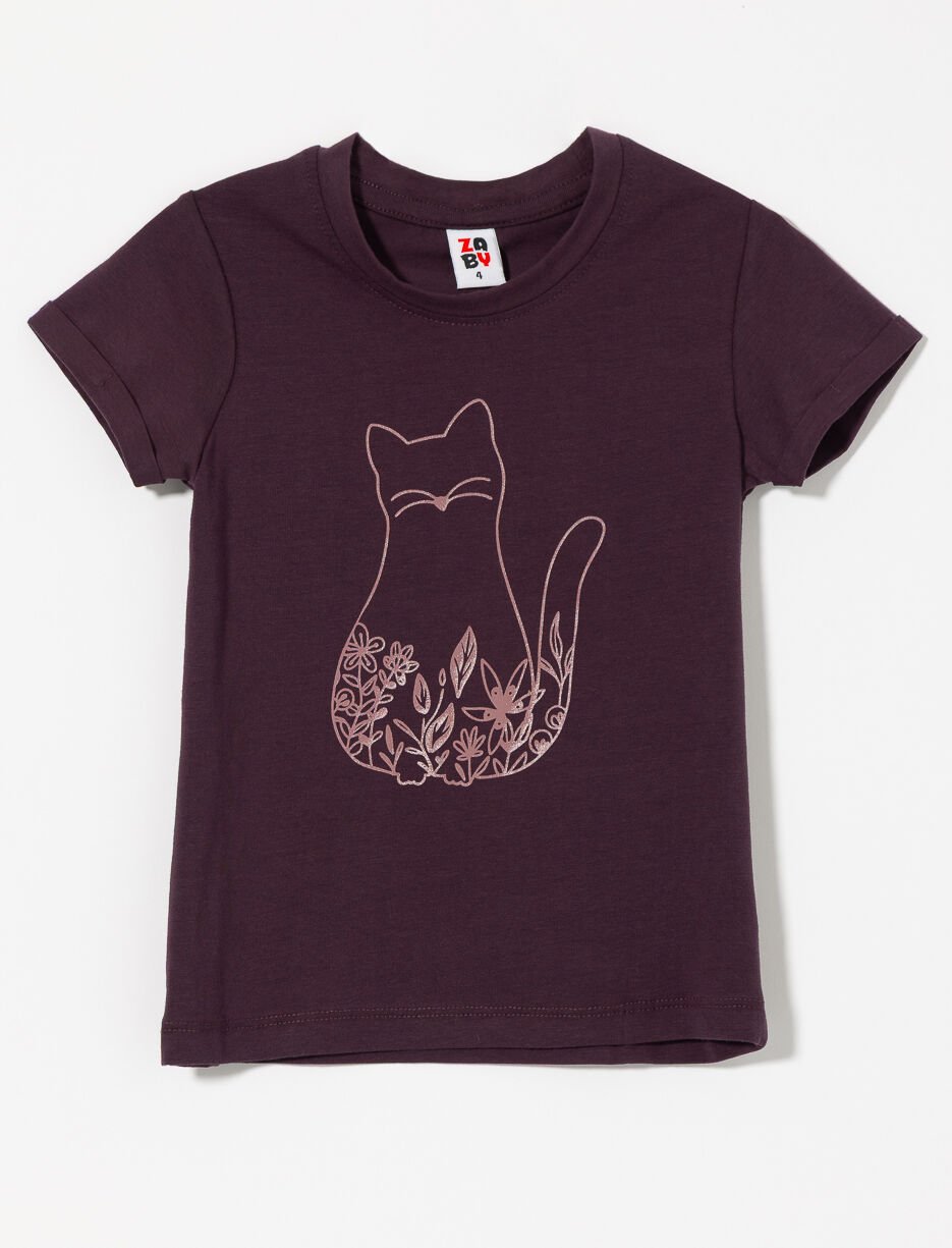 T-shirt à imprimé chat - petite fille