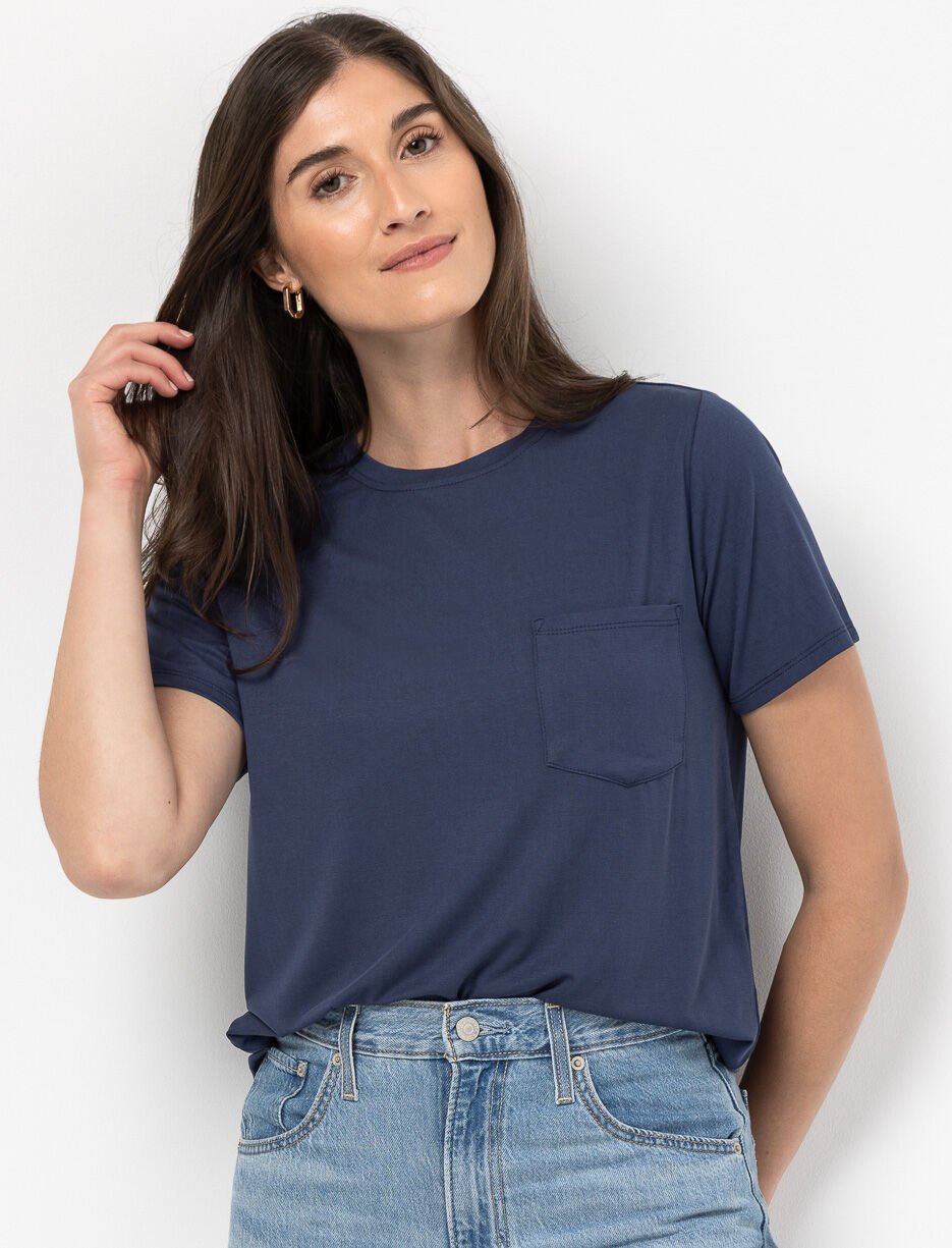 T-shirt uni à poche