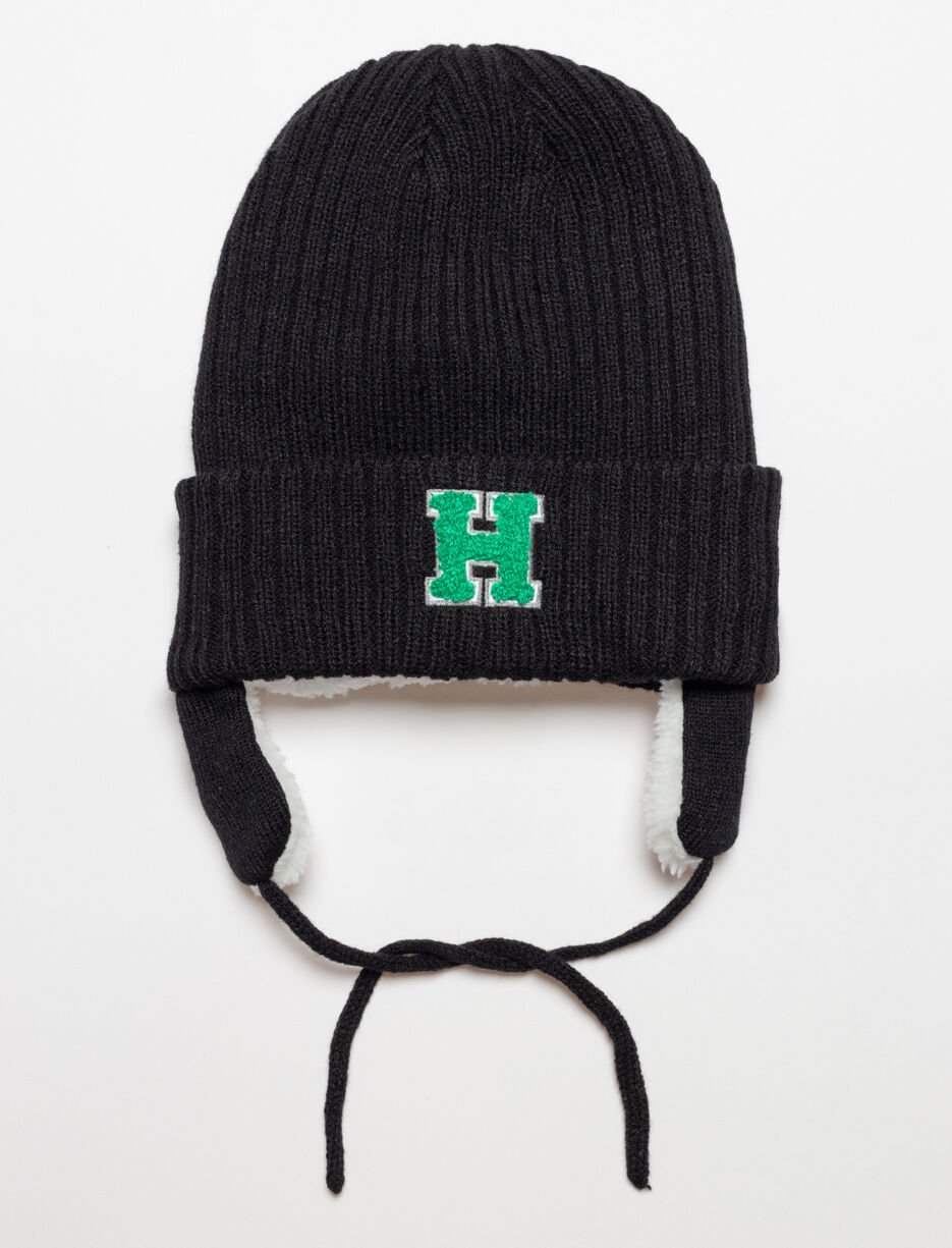 Sherpa-lined Beanie with Embroidery - Children