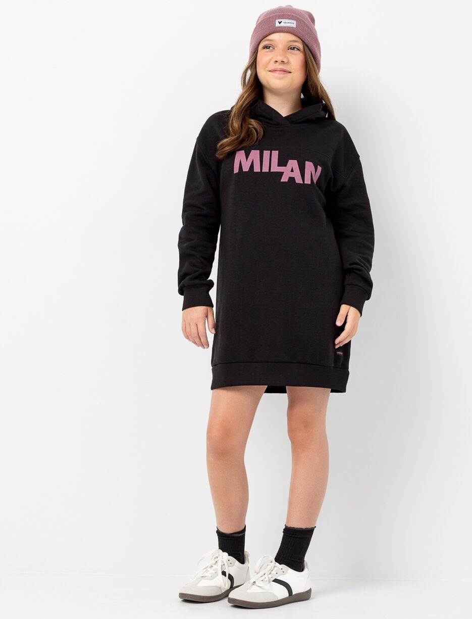 Robe chandail à capuchon imprimée