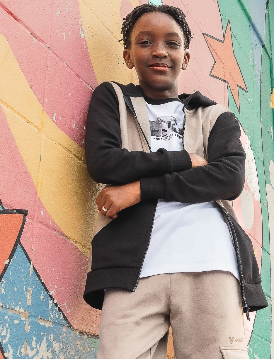 Colour Block Zip-up Hoodie