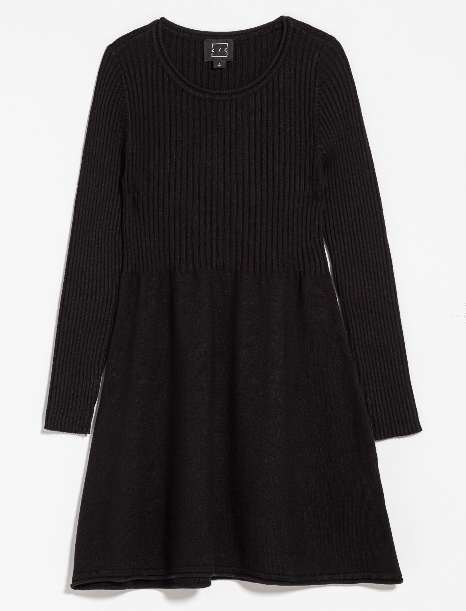 Solid Long-sleeve Dress