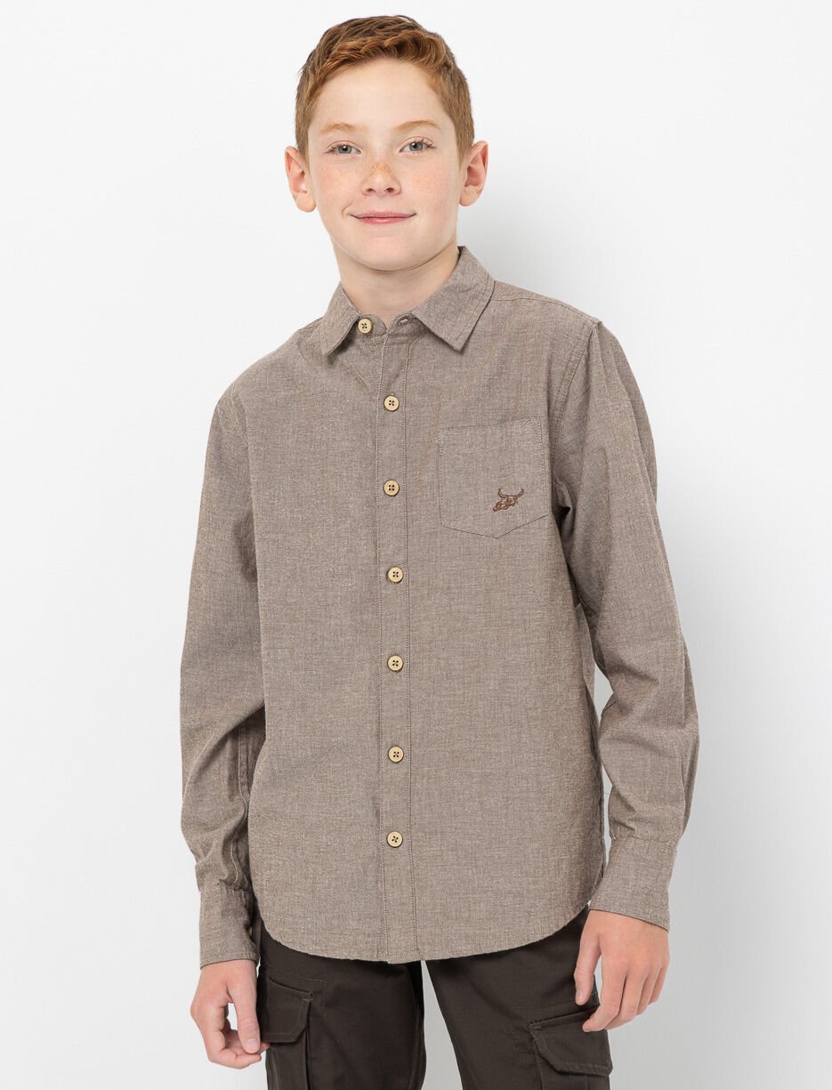 Chemise effet lin avec poche 