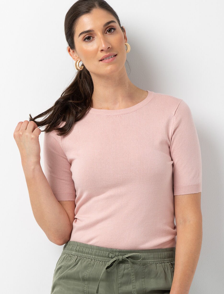 Short-sleeve Knit Sweater