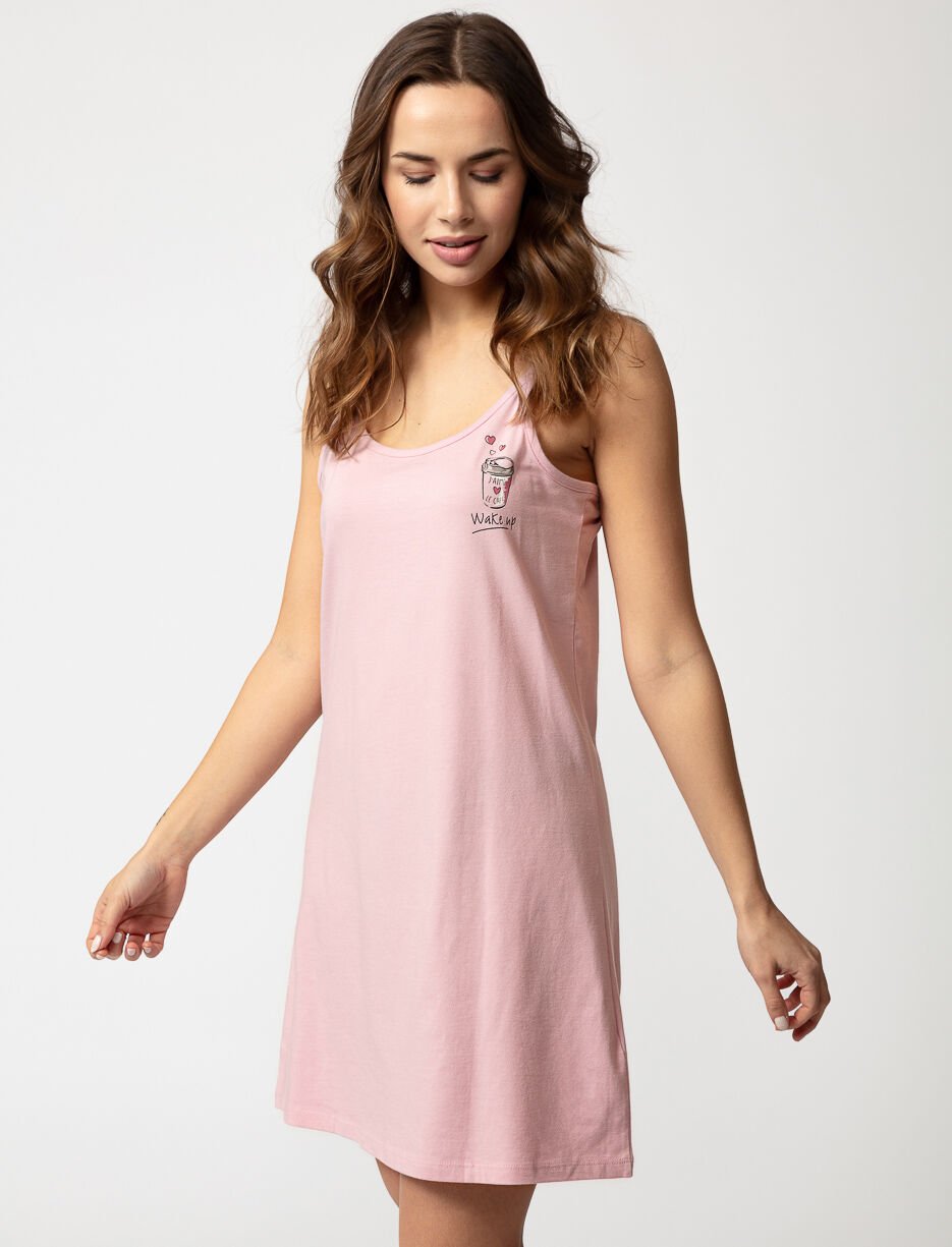 Robe de nuit imprimée à bretelles fines