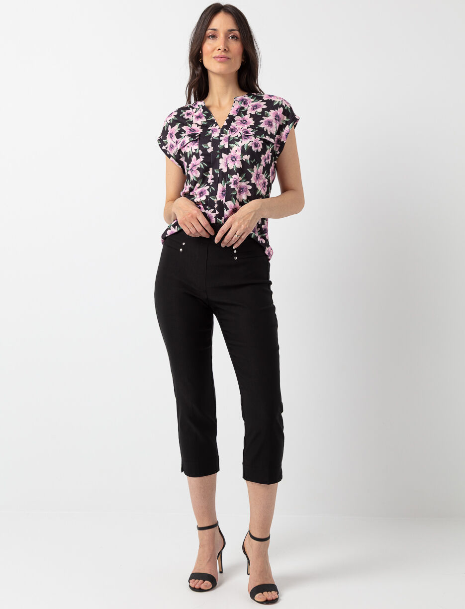 Capri jambes droites à enfiler