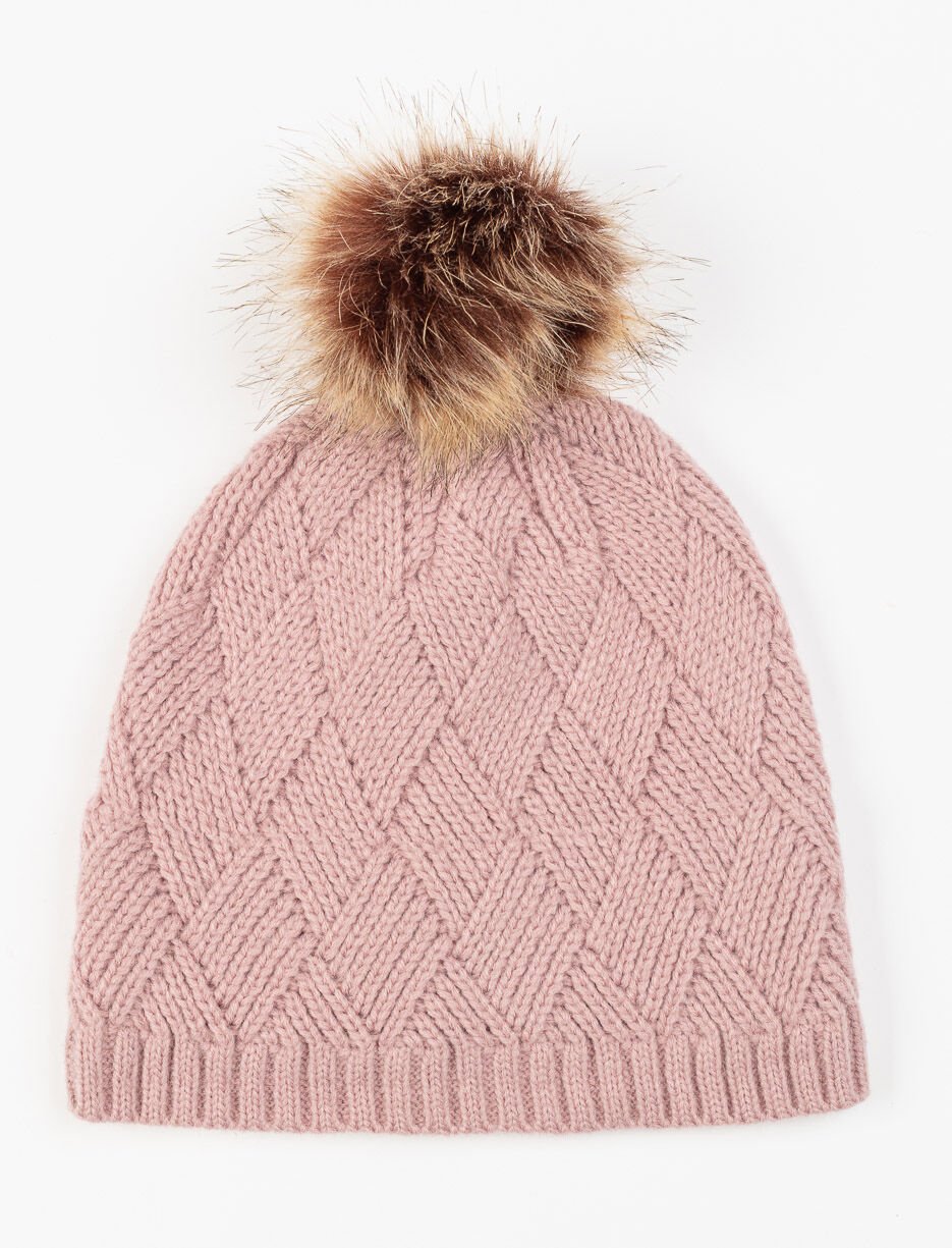 Tuque en tricot &agrave; pompon