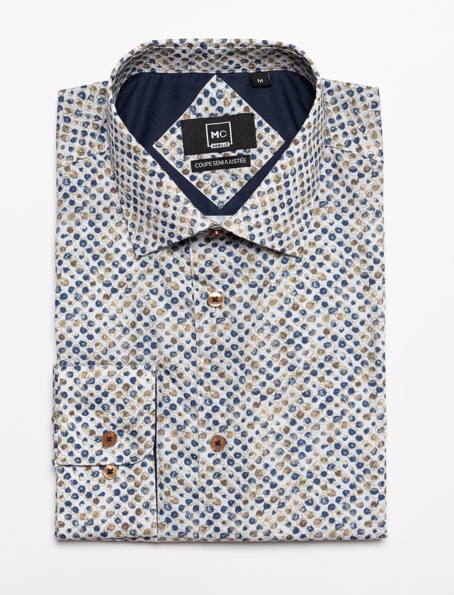 Chemise habillée à motif semi-ajustée