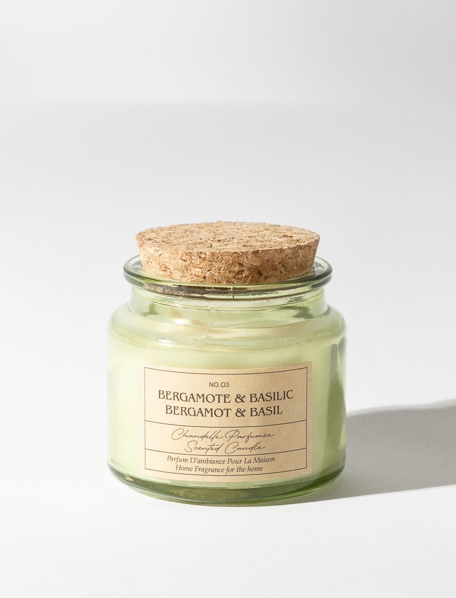 Chandelle parfumée bergamote et basilic