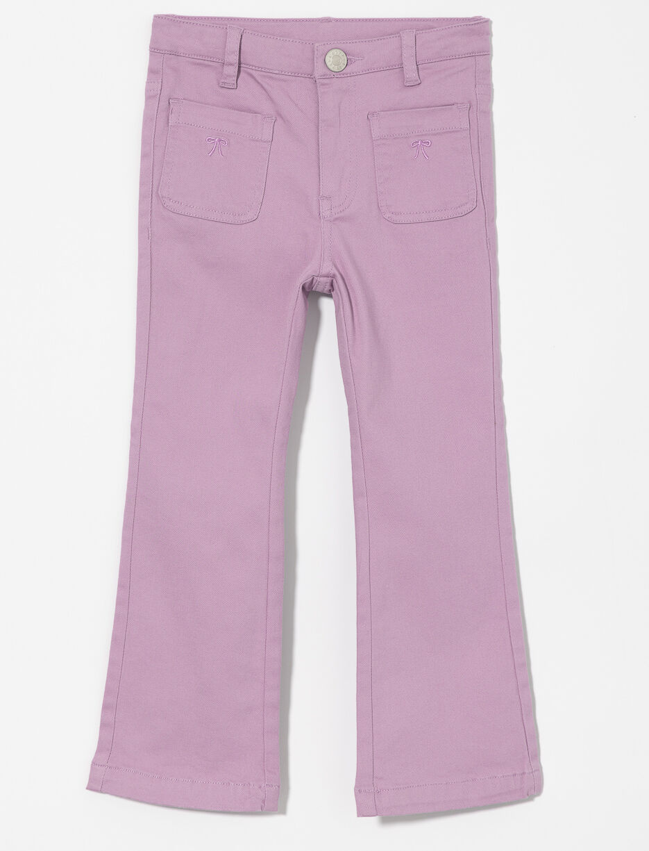 Jean à jambe large avec broderie - petite fille