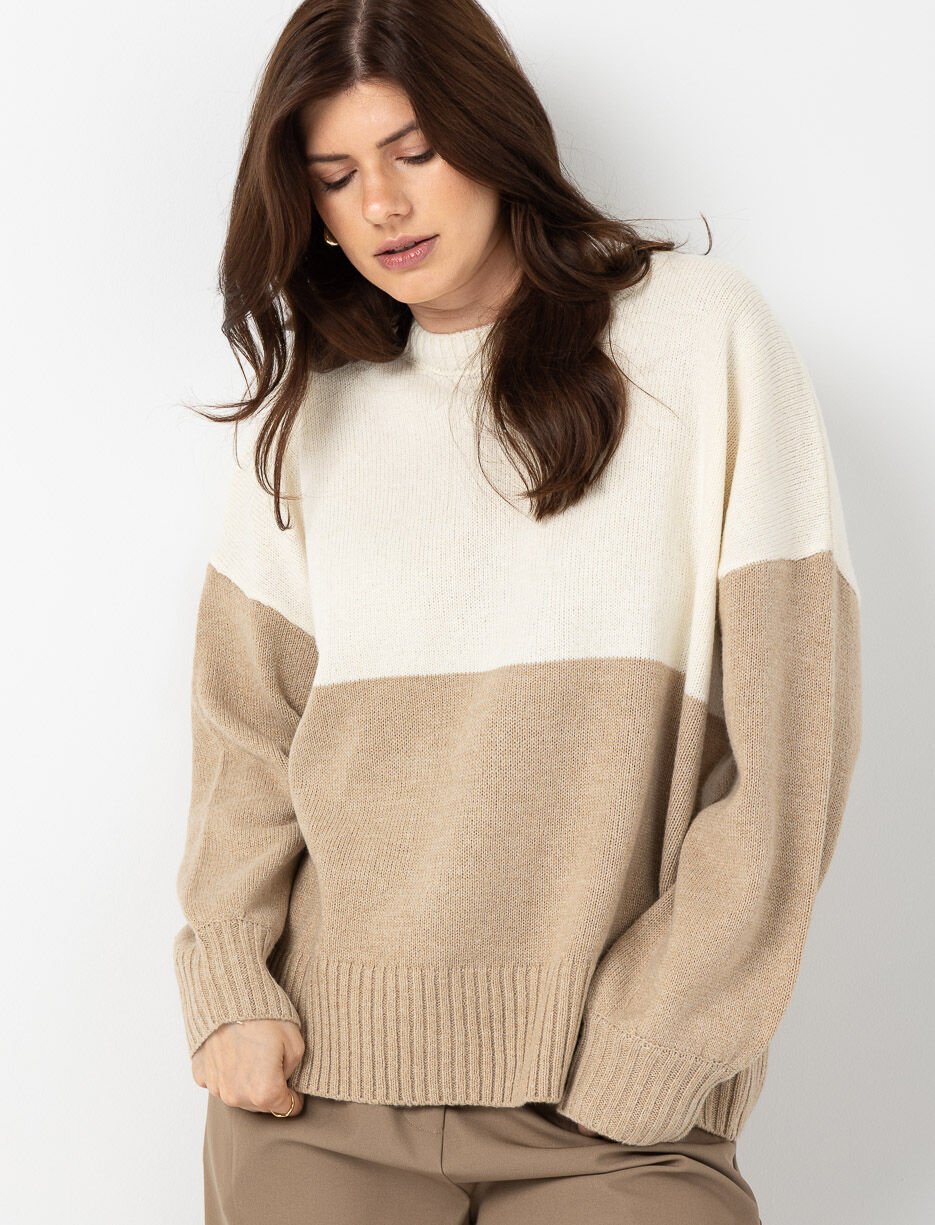 Chandail en tricot à manches bouffantes