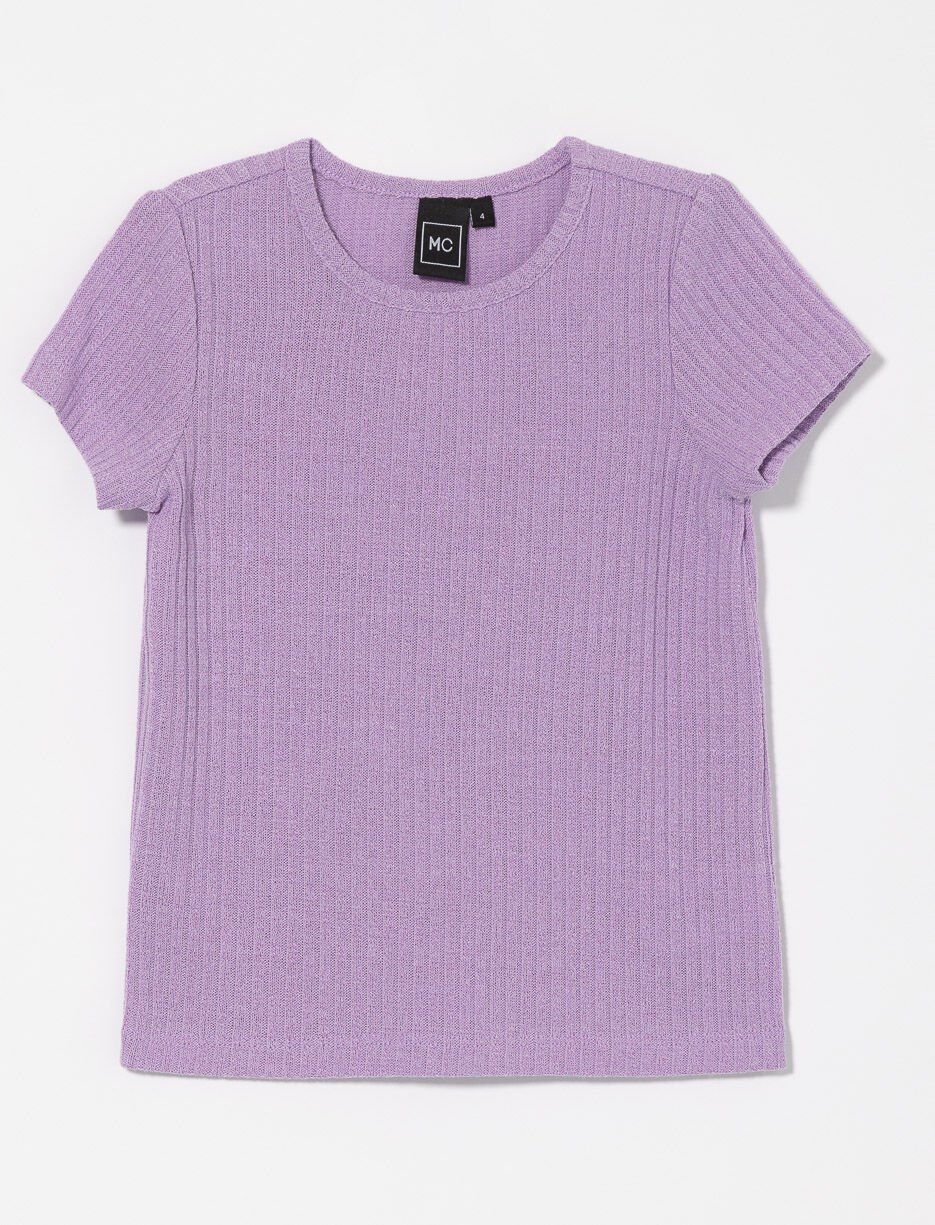 Ribbed Crew-neck T-shirt - Little Girl