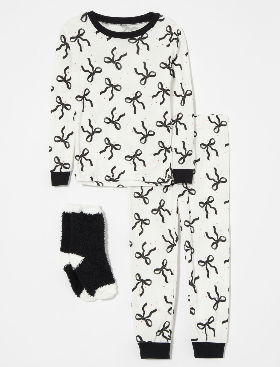2-piece Bow Print PJ Set - Little Girl