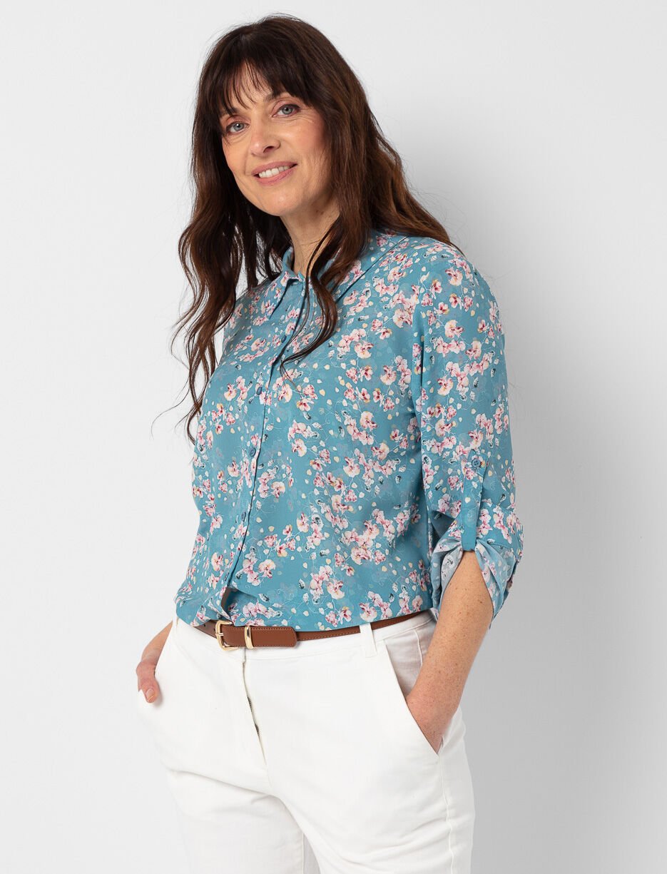 Floral Long-sleeve Blouse