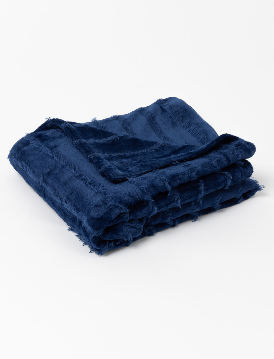 Jeté-coussin effet de rayures et franges Jeté-coussin effet de rayures et franges