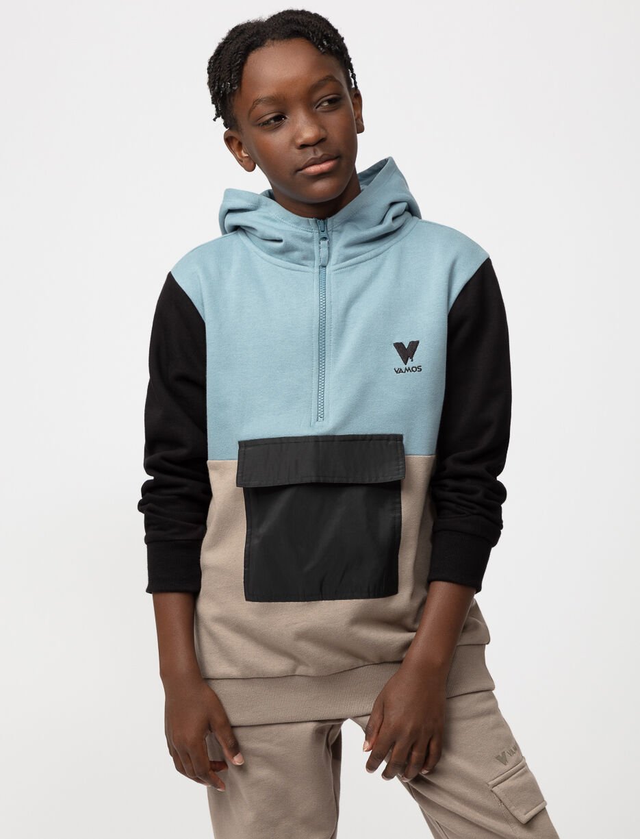 Colour Block Half-zip Hoodie