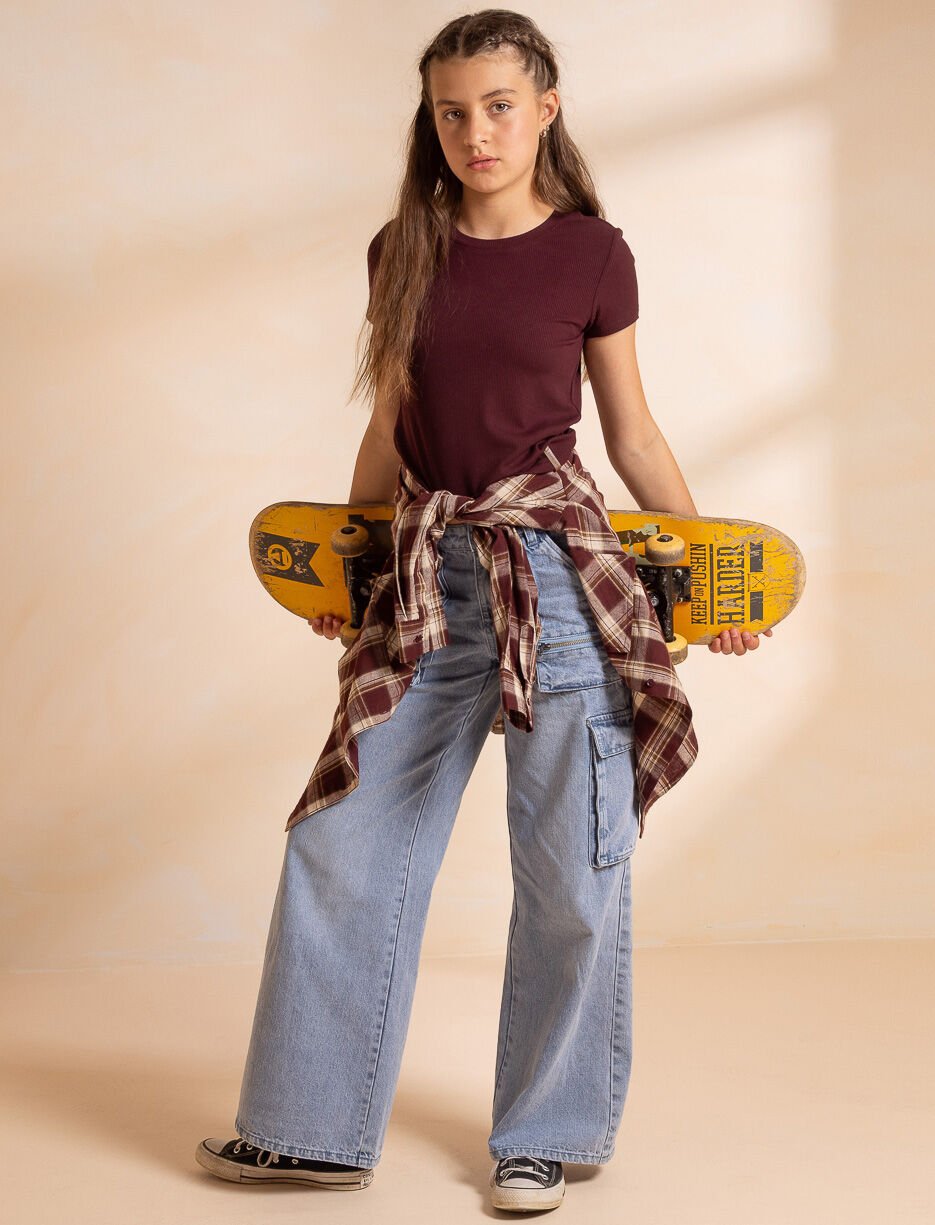 Blouse carreautée à col chemisier Blouse carreautée à col chemisier