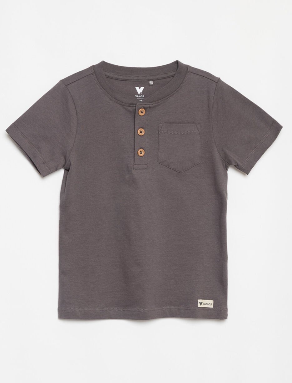Organic Cotton Button T-shirt - Little Boy