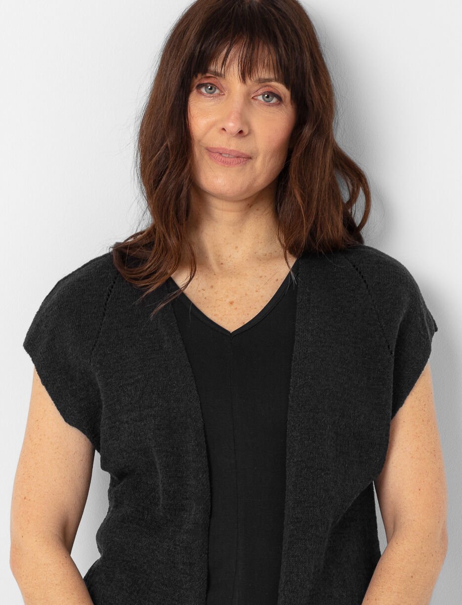 Cardigan sans manches en tricot