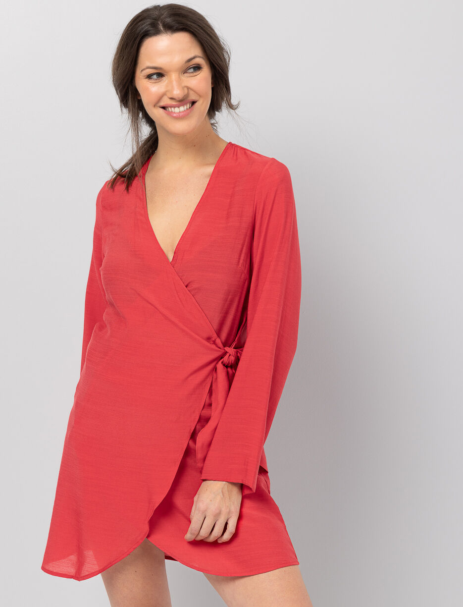 Robe cache-cœur en voile