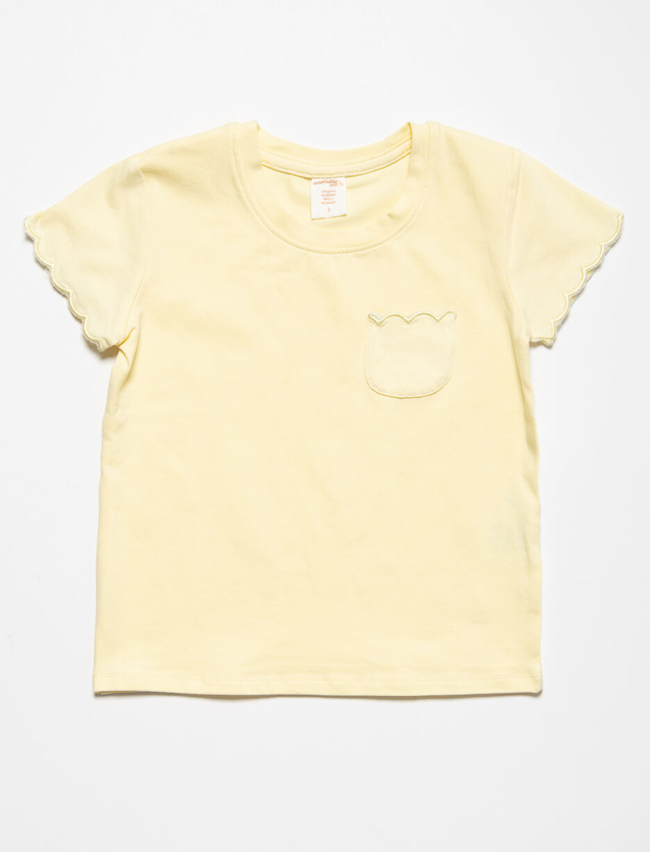 T-shirt uni &agrave; poche