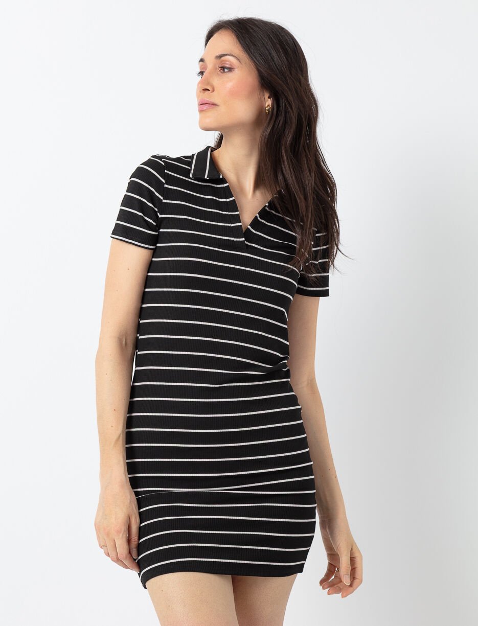 Robe ajustée à rayures