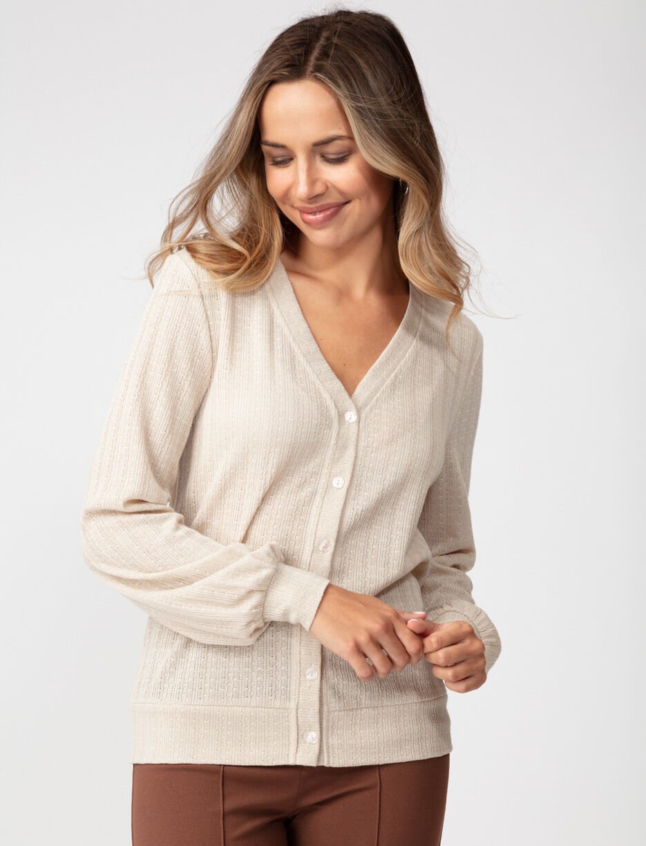 Cardigan en tricot pointelle