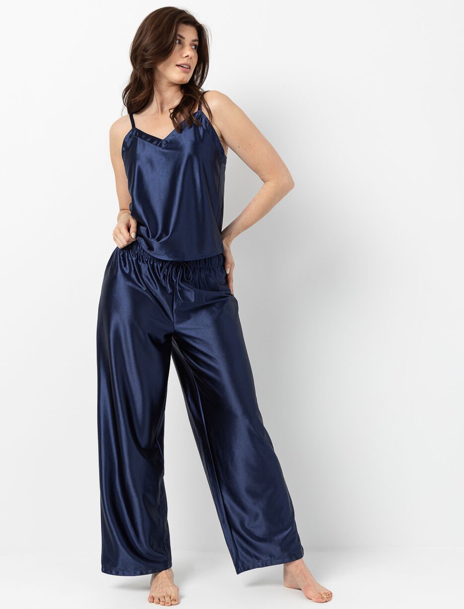 Pantalon de pyjama large en satin