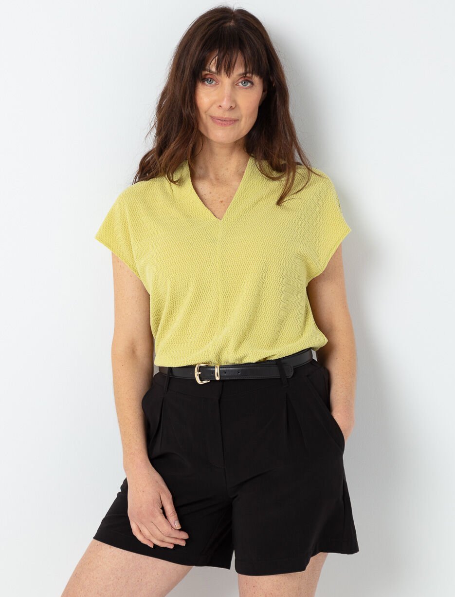 T-shirt uni texturé