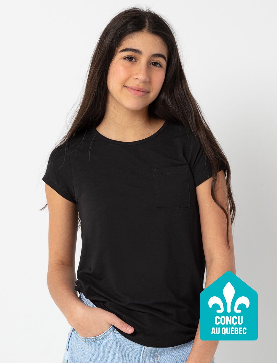 T-shirt &agrave; poche uni