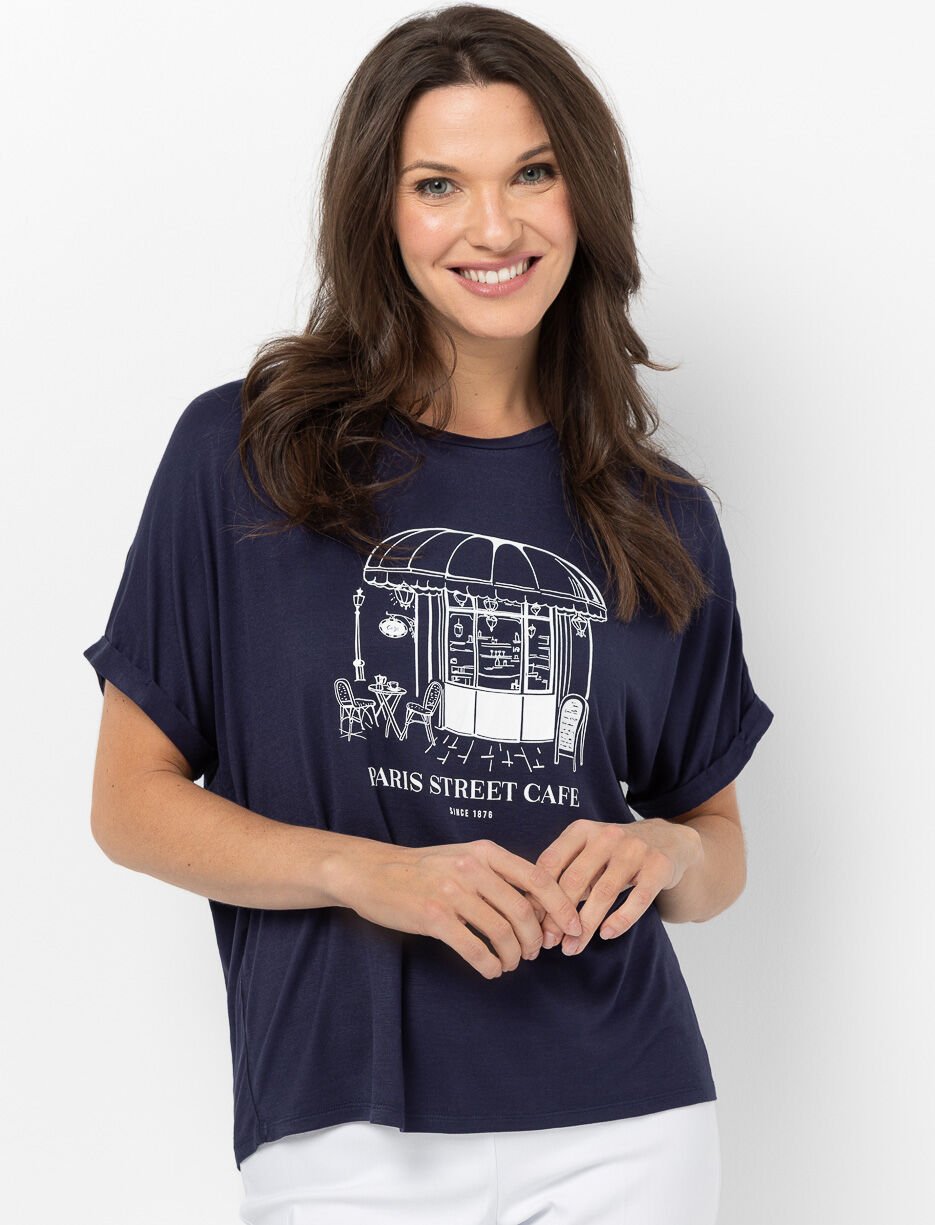 Printed Dolman-sleeve T-shirt