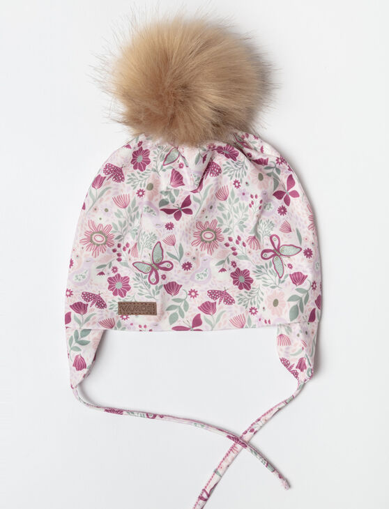 Tuque à motifs à pompon