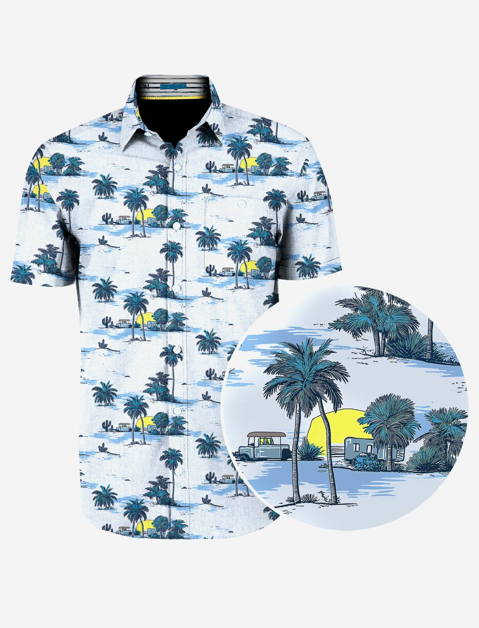 Chemise &agrave; motif palmiers