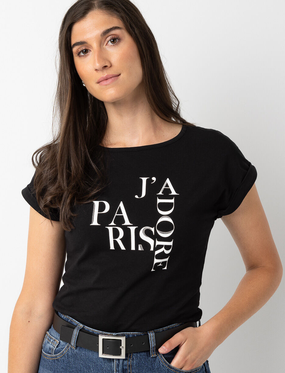 T-shirt imprimé à manches dolman