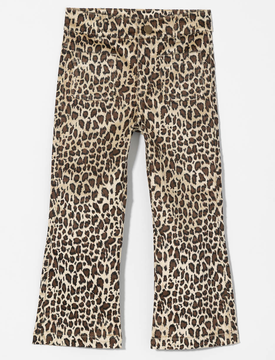 Wide-leg Leopard Print Pants - Little Girl