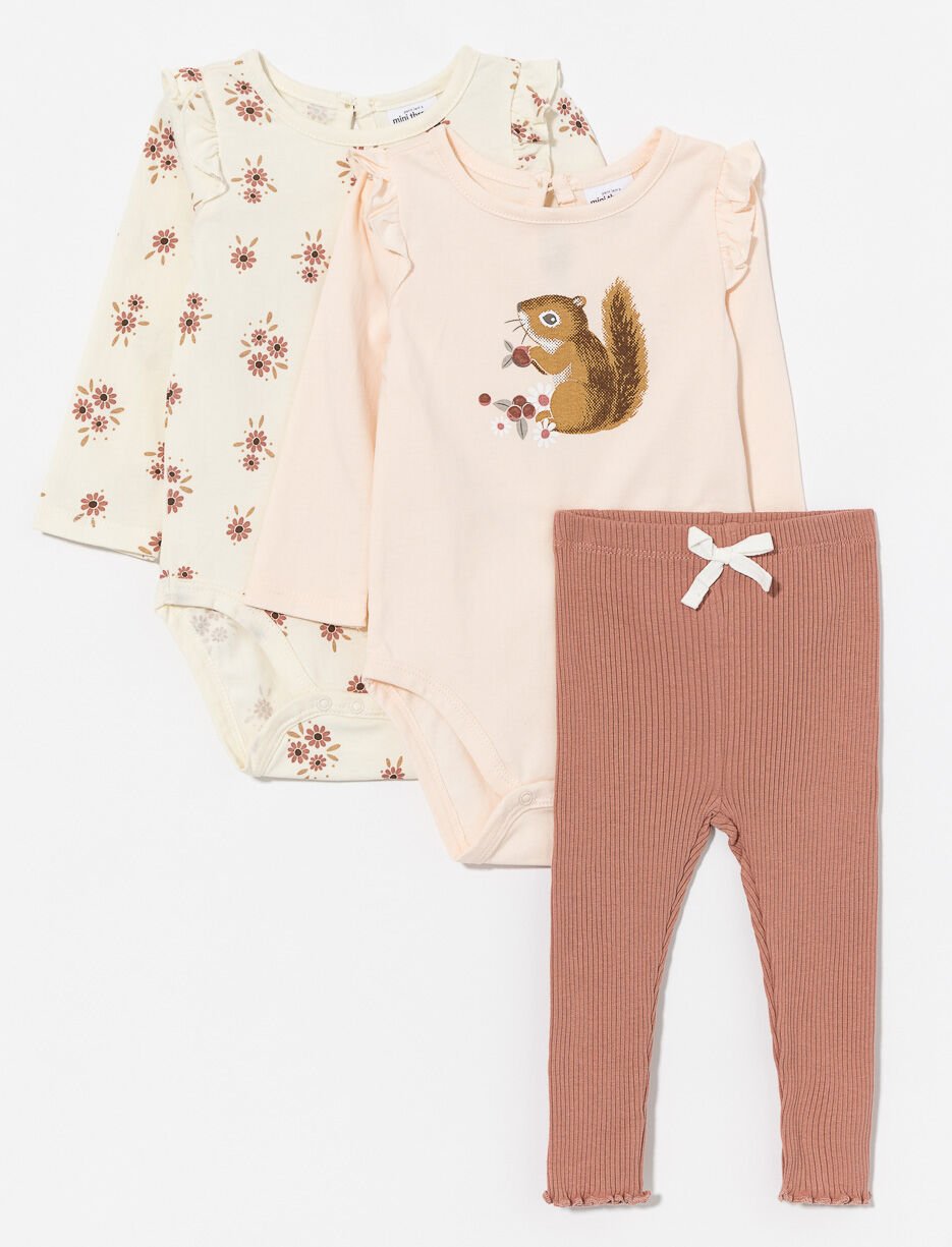 3-piece Set Ruffle Bodysuits and Pants