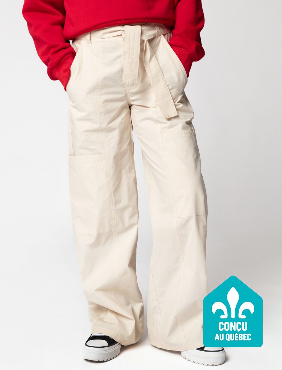Pantalon cargo &agrave; jambe large