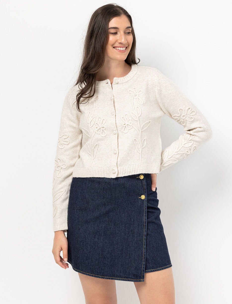 Jupe en denim à boutons 