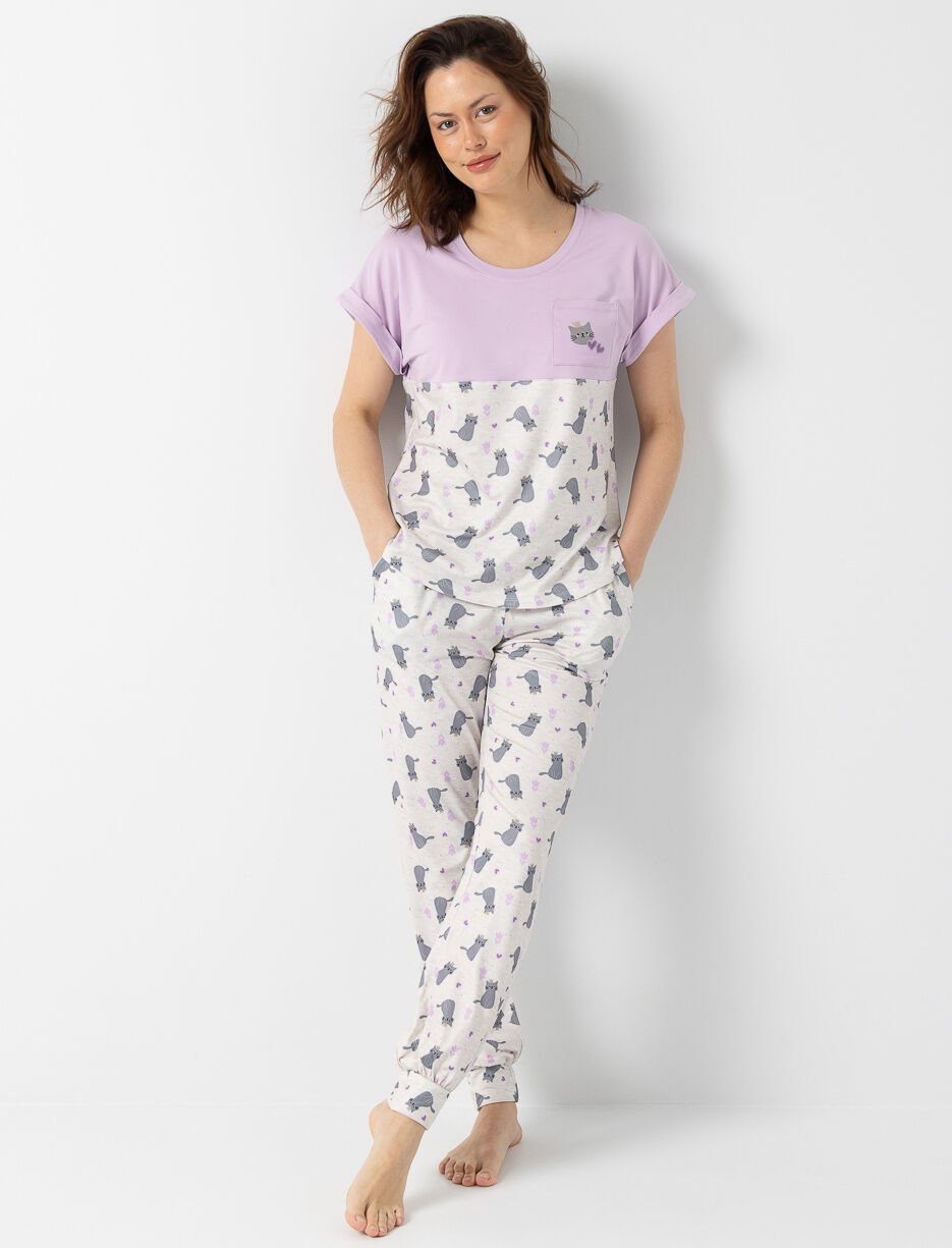 Cat Print PJ Pants