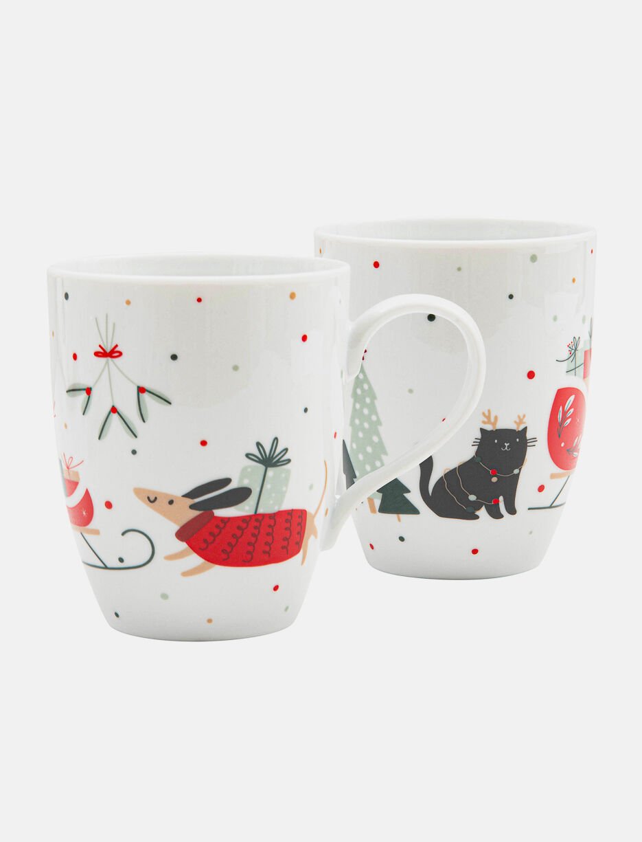 Tasse imprimée festive en porcelaine
